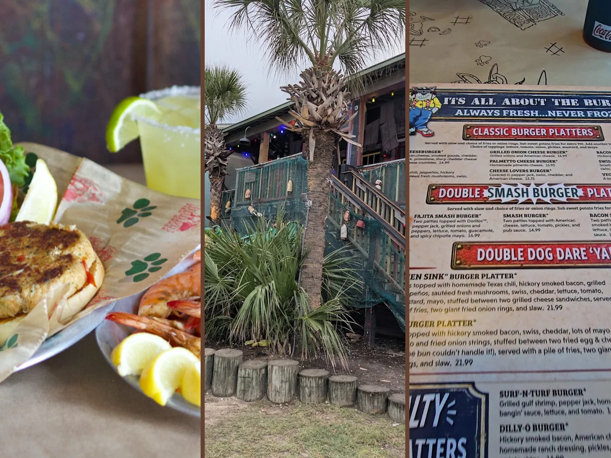 Lively restaurant interior with coastal accents.
